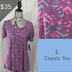 Vintage LuLaRoe Classic T L Magenta Geometric